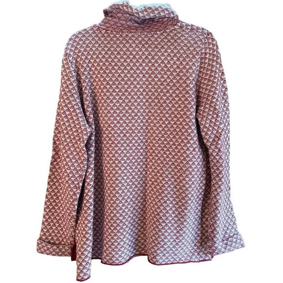 Fat Face Women's Red Phoebe Pattern Jumper Pull Over Sz US 12 Holiday Cowl Neck - Picture 2 of 5
